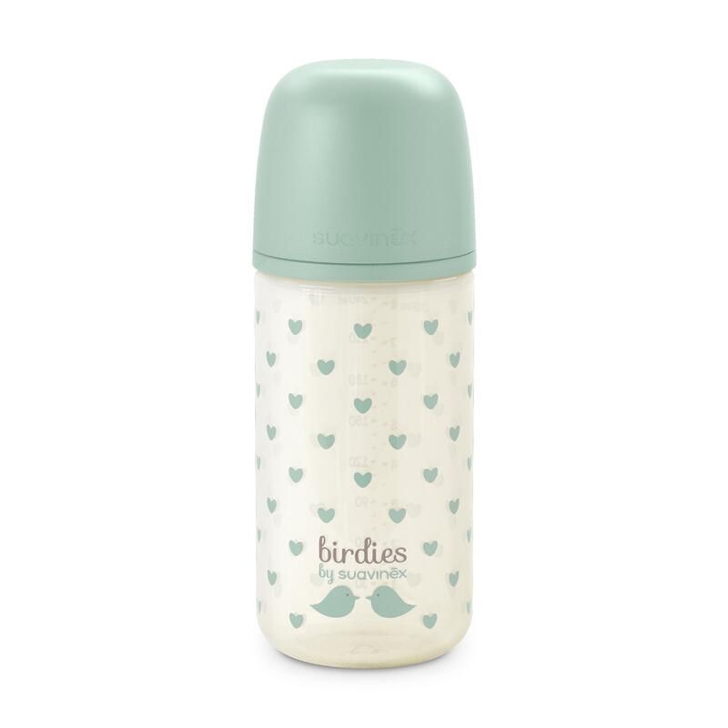 Biberon Verre Birdies Sxpro S 240ml Vert - suavinex