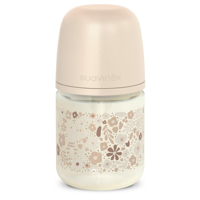 Biberon en verre avec tétine débit S SX Pro 120ml Wonderland Beige - suavinex