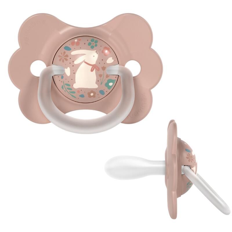 Sucette Butterfly SX Pro 6/18M décorée Wonderland Lapin Rose - suavinex