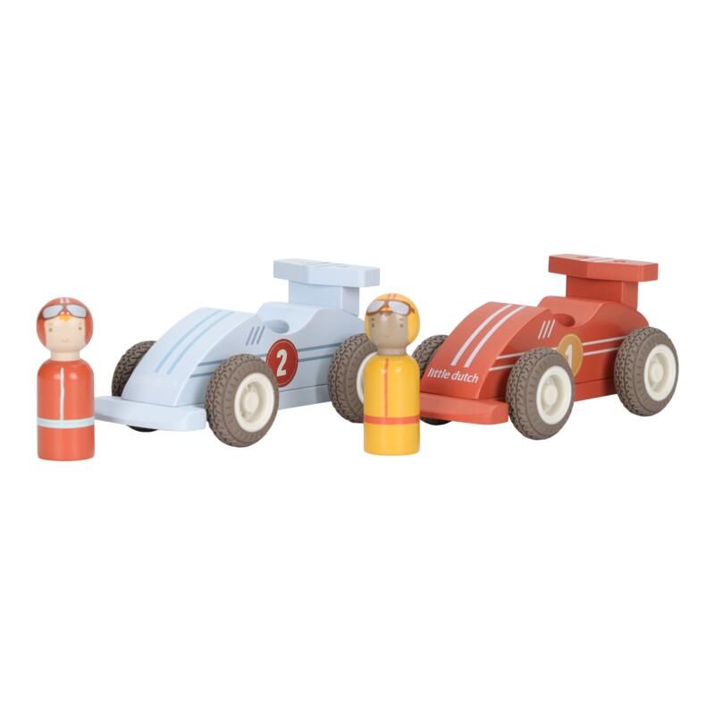 Voitures de course à rétrofriction en Bois  - little dutch
