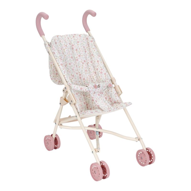 Poussette Pour Poupee En Metal Rose - little dutch