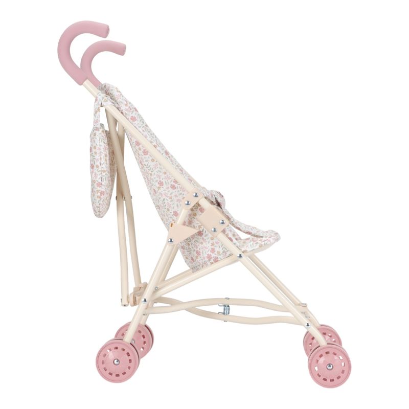 Poussette Pour Poupee En Metal Rose - little dutch
