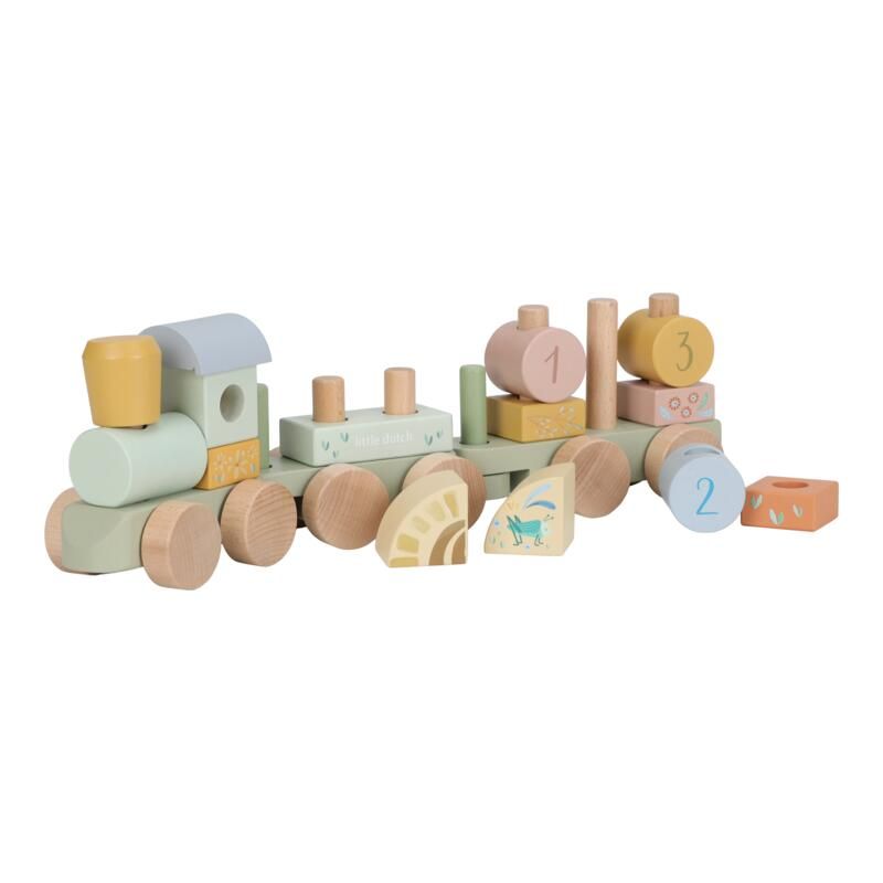Train à blocs en bois - little dutch