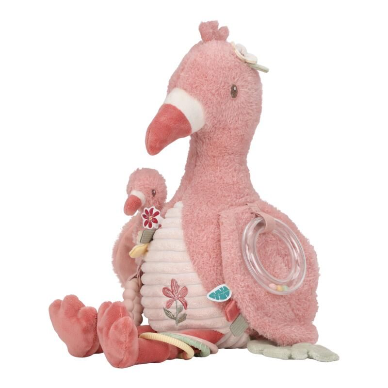 Peluche d'activités Flamant Rose Safari Friends - little dutch