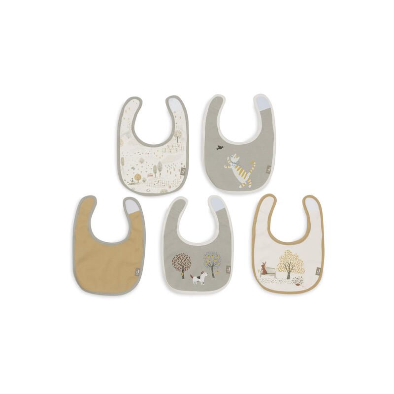 Lot de 5 bavoirs jersey imperméables Tiny Park - jollein