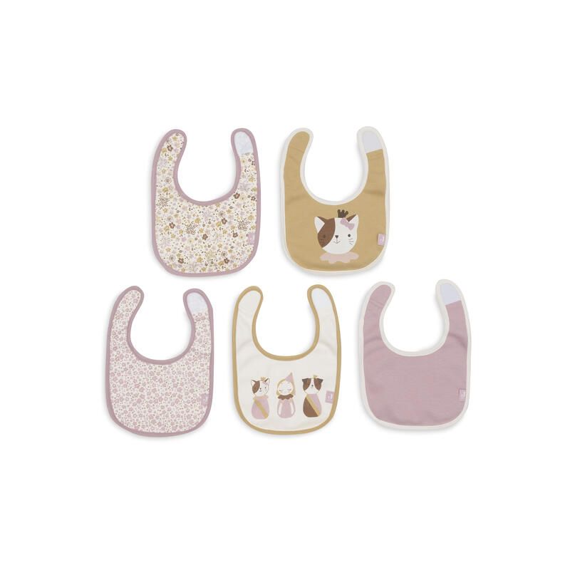 Lot de 5 bavoirs Jersey Imperméables Flower Fairies - jollein