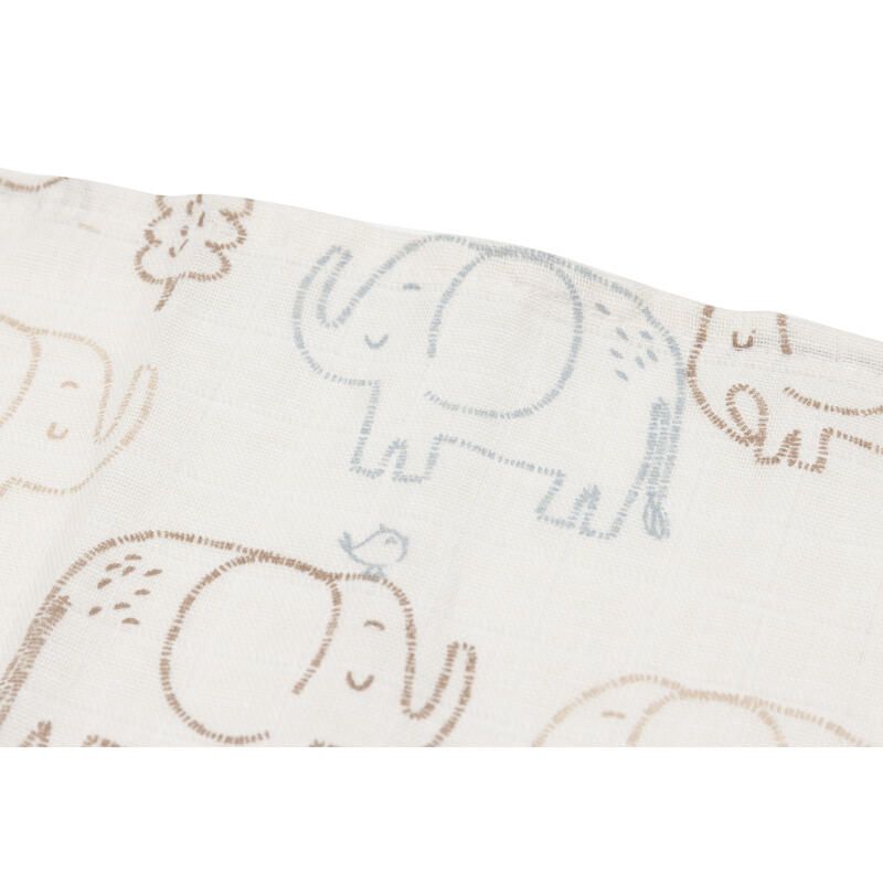 Lot de 3 langes gaze de coton Small Elephant Tales 70x70cm - jollein