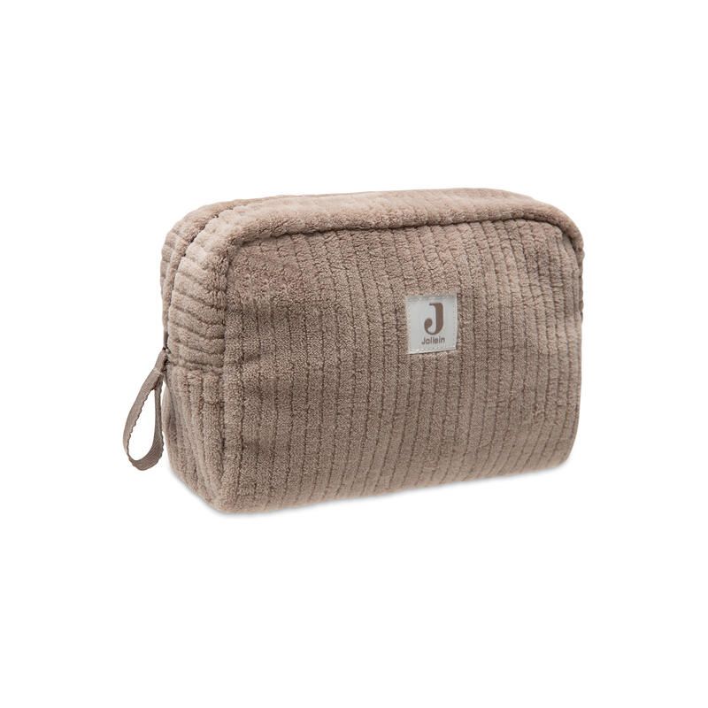 Trousse de soins Cloudy Rib Milky Coffee - jollein