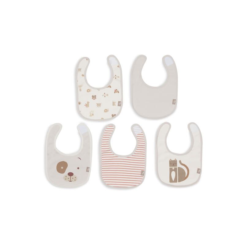 Lot de 5 bavoirs Jersey Imperméables Animal Friends - jollein