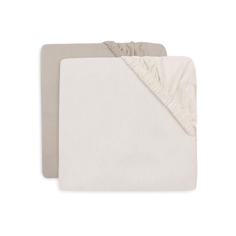 Lot de 2 Drap-housses Jersey 70x140cm Oatmeal - jollein