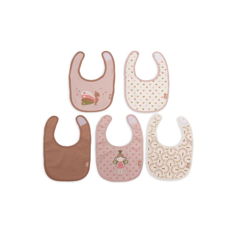 Lot de 5 bavoirs Jersey imperméable soft plumes Multicolore - jollein