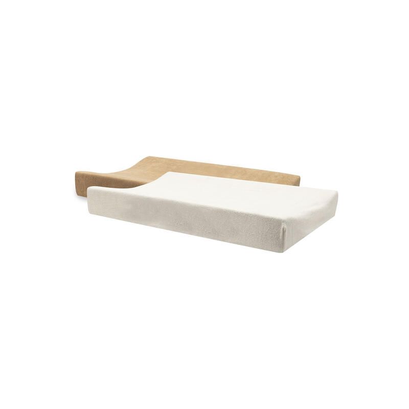 Lot de 2 housses de matelas à langer éponge Basics 50x70cm Hazel/Oatmeal - jollein
