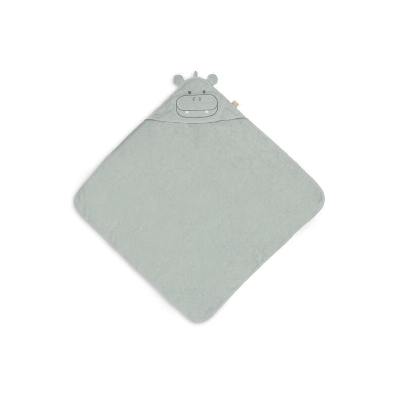 Cape de bain éponge Hippo Happy Jollies 75x75cm Green - jollein