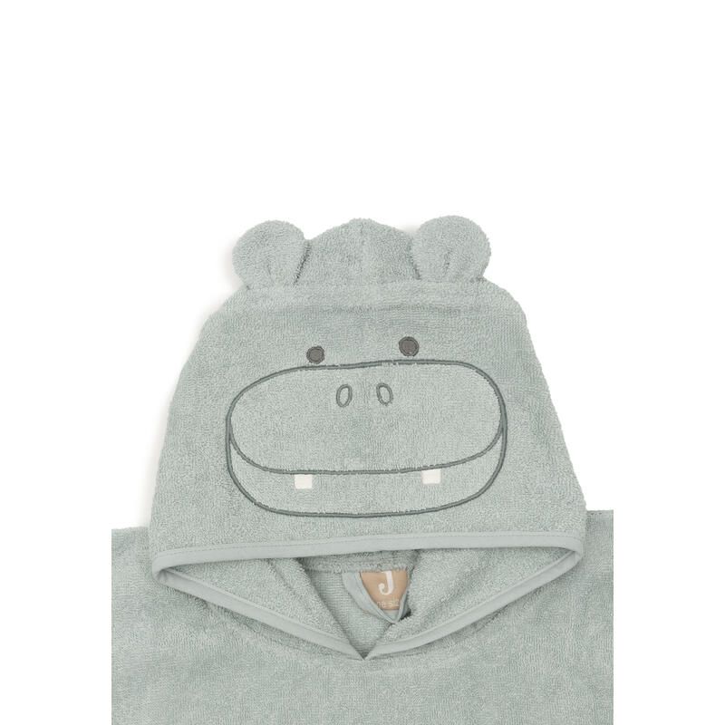 Poncho de bain éponge Hippo Happy Jollies Misty Green - jollein