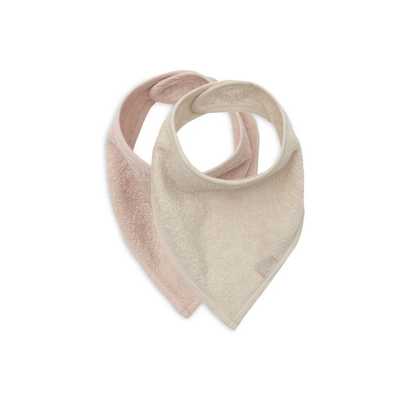 Lot de 2 bavoirs Bandana Basics Sand/Silk Rose - jollein