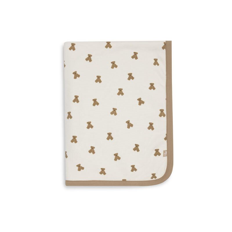 Couverture berceau Little Waffle/Fluffy Mini Teddy Bear 75x100cm Multicolore - jollein