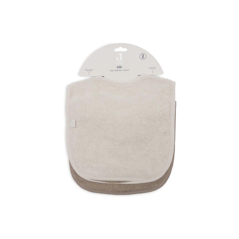 Lot de 2 bavoirs éponge Basics Sand/Coffee - jollein