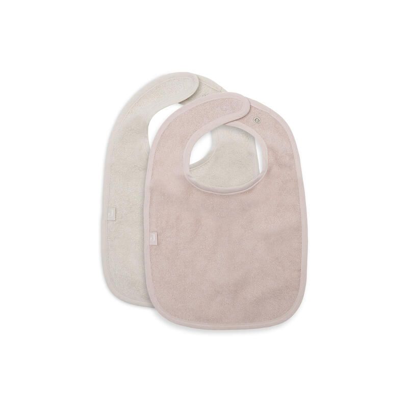 Lot de 2 bavoirs éponge Basics Sand/Silk Rose - jollein