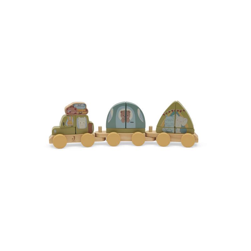 Jouet train en bois camping Jollies Multicolore - jollein