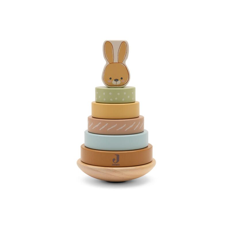 Tour d'anneaux en bois Bunny Luz Jollies Multicolore - jollein