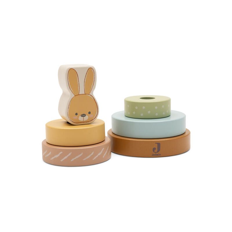 Tour d'anneaux en bois Bunny Luz Jollies Multicolore - jollein
