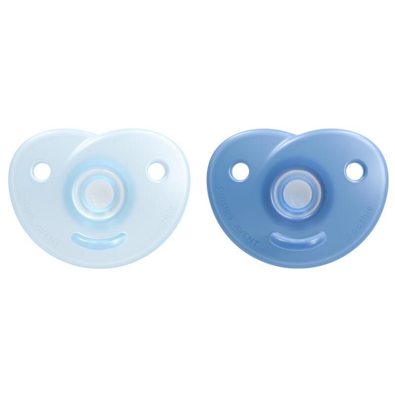 Lot 2 sucettes Soothie 0-6m Bleu - avent