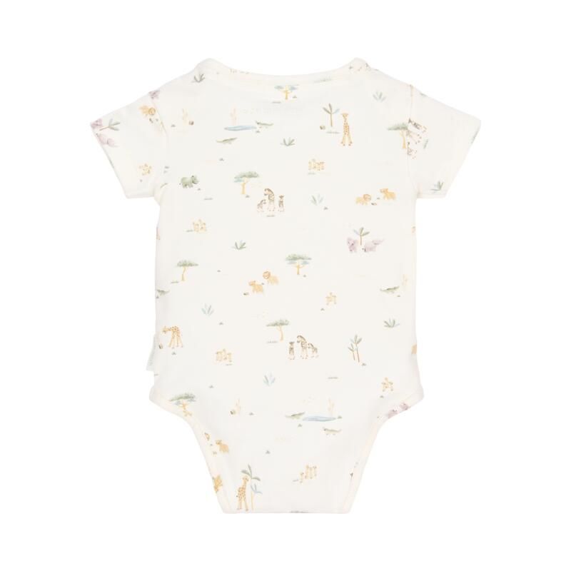 Body manches courtes Little Safari 0-1m Beige - little dutch
