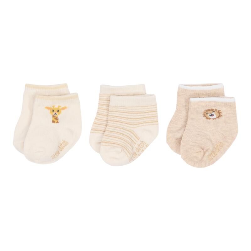 Lot de 3 paires de chaussettes Little Safari 44/56 Beige - little dutch