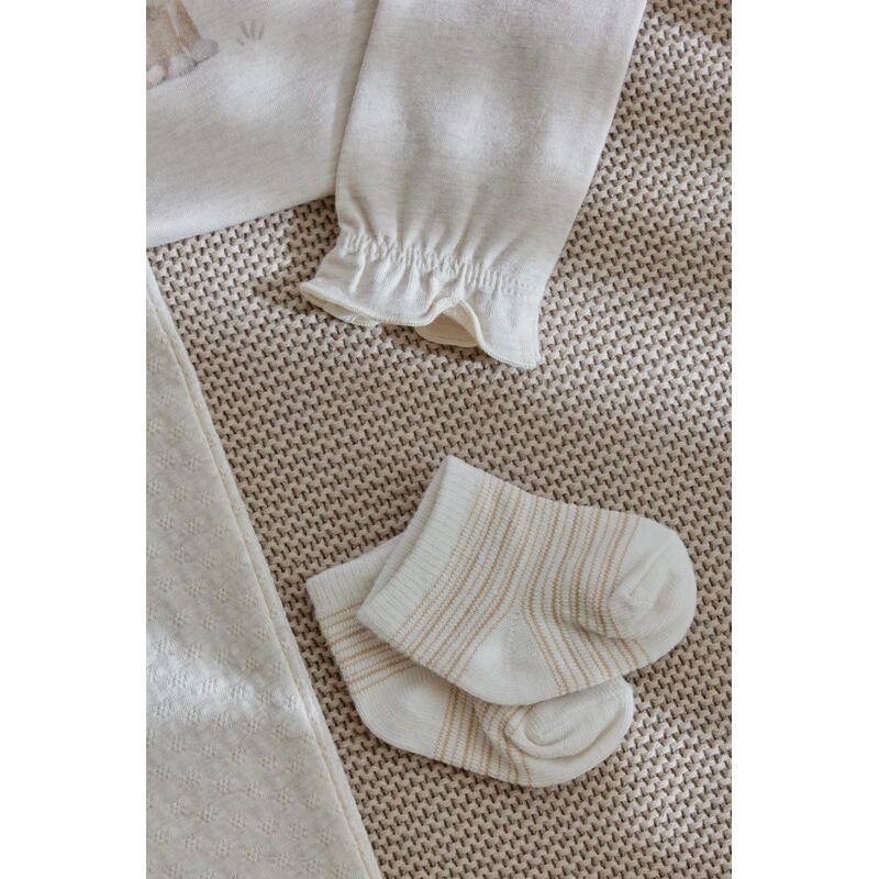 Lot de 3 paires de chaussettes Little Safari 44/56 Beige - little dutch