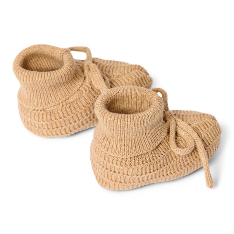 Chaussons tricotés Soft Tan Beige - little dutch
