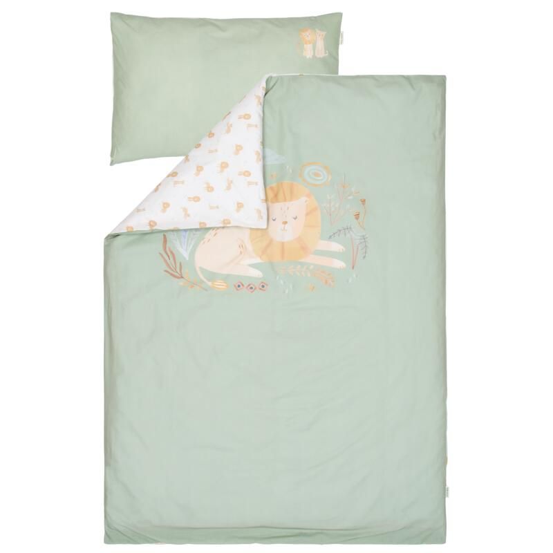 Housse de couette lit réversible enfant + taie 120x150cm Safari Leo - little dutch