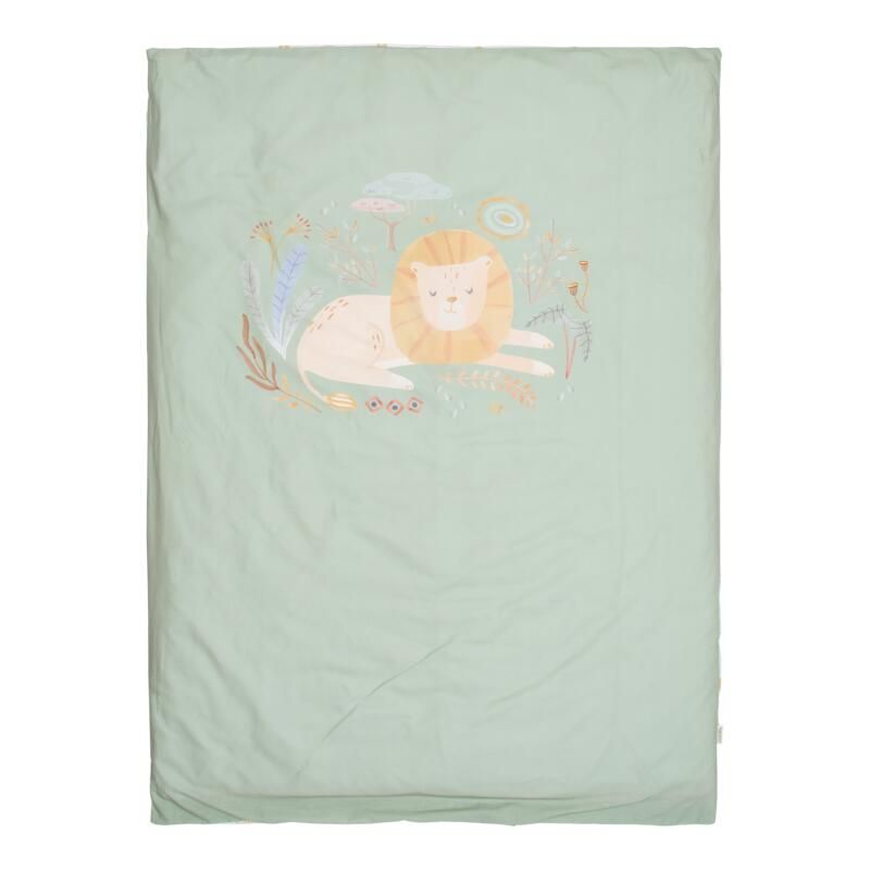 Housse de couette lit réversible enfant + taie 120x150cm Safari Leo - little dutch