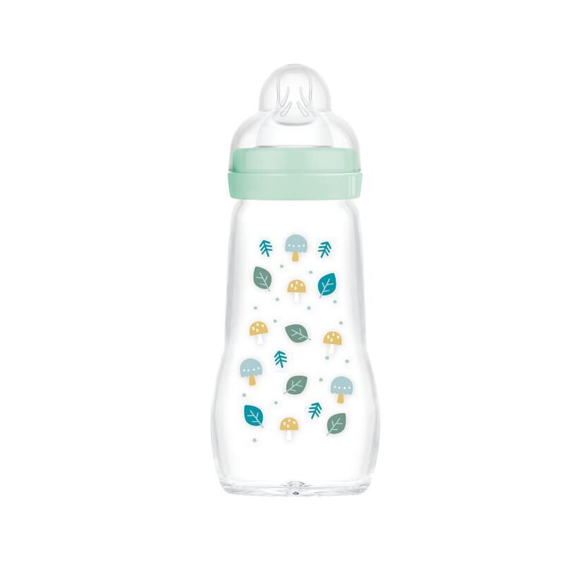 Biberon Verre 260ml 0-6mois Débit 2 Bleu - mam