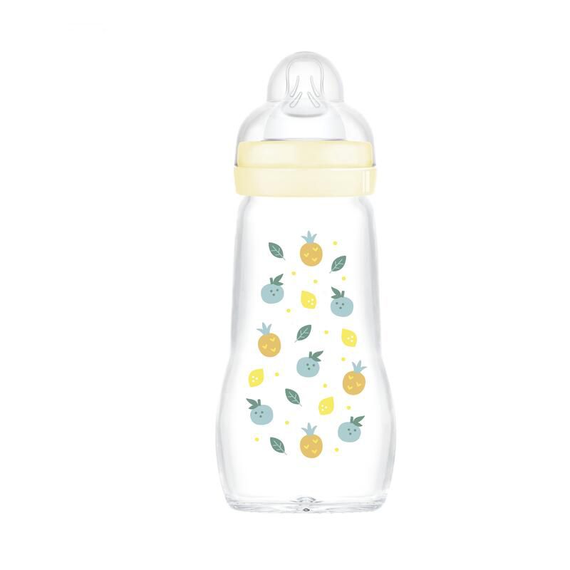 Biberon Verre 260ml 0-6mois Débit 2 Blanc - mam
