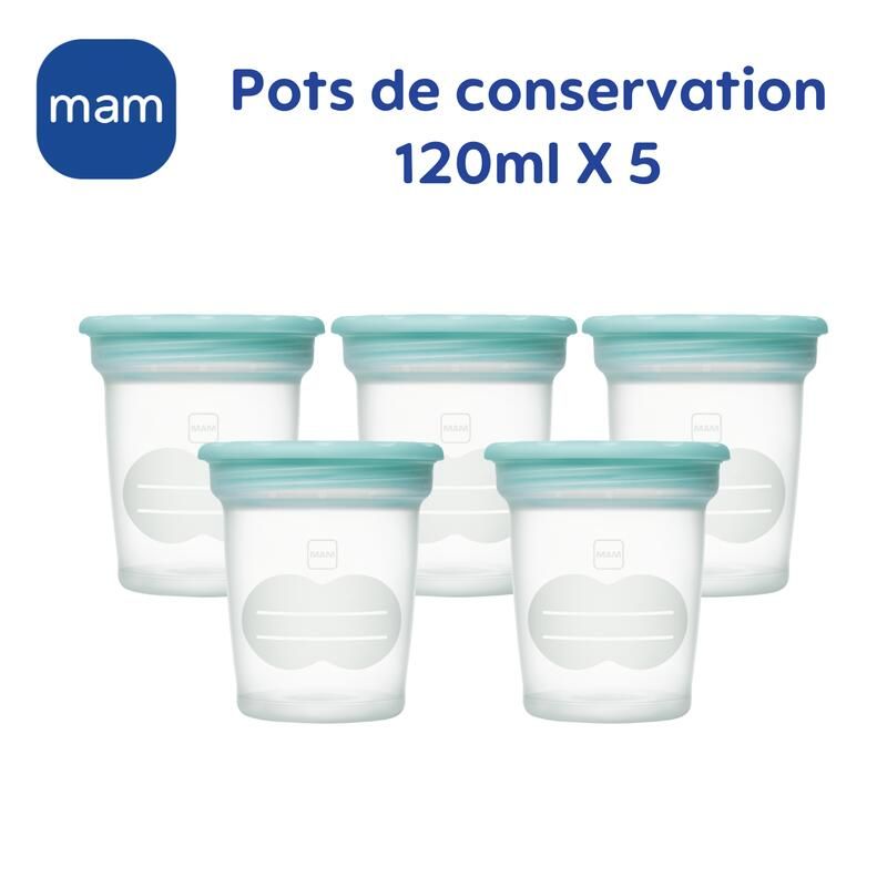 Lot de 5 Pots de Conservation 120ml - mam