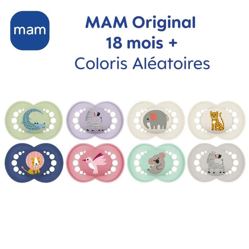 Lot de 2 Sucettes Animaux Original 18m+ - mam