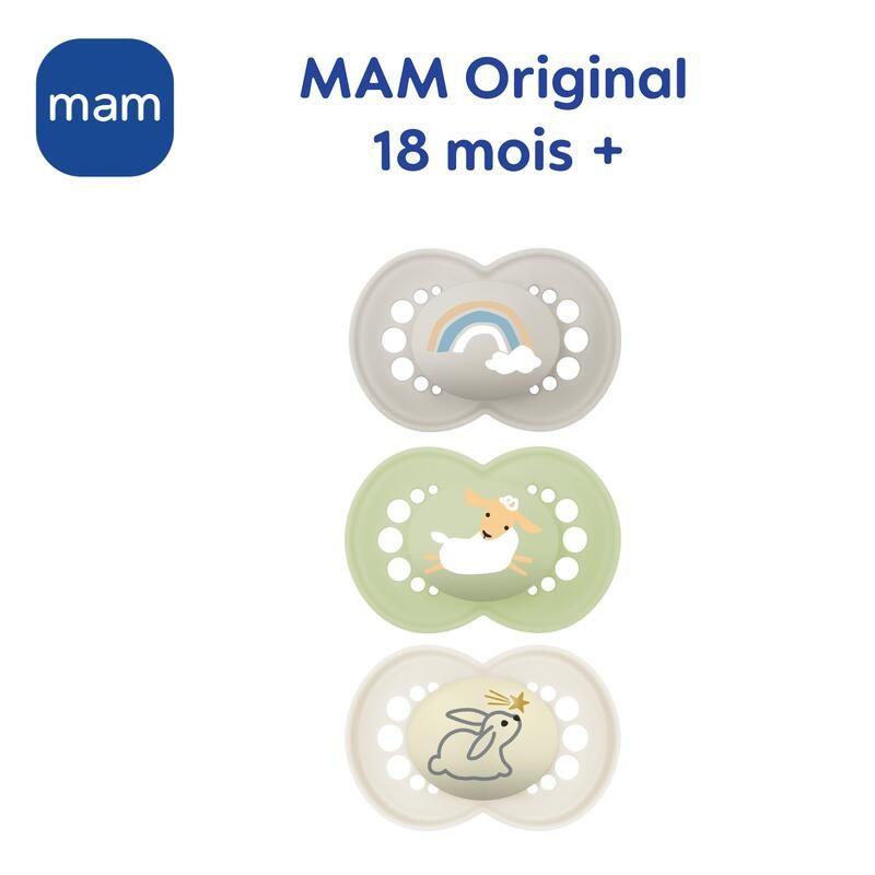 Lot de 3 Sucettes Original 18m+ Beige - mam