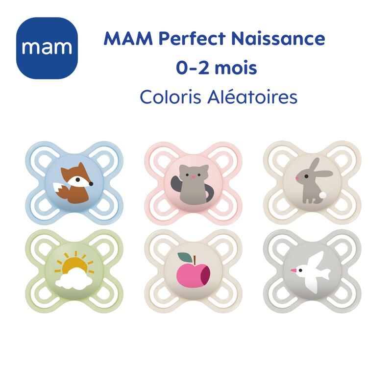 Lot de 2 Sucettes Perfect 0-2m - mam