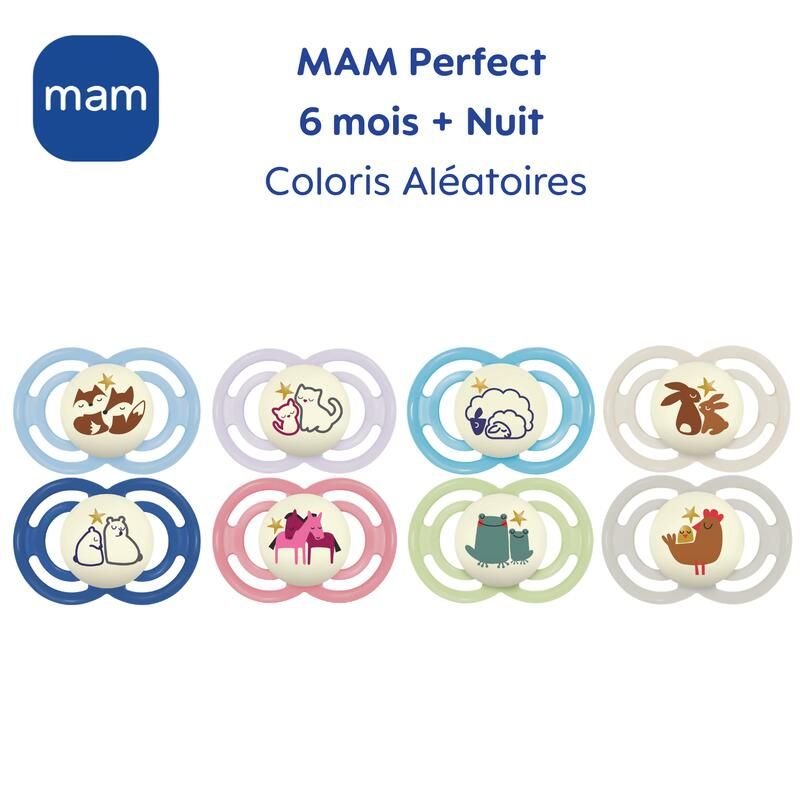 Lot de 2 Sucettes Nuit Perfect 6m+ - mam