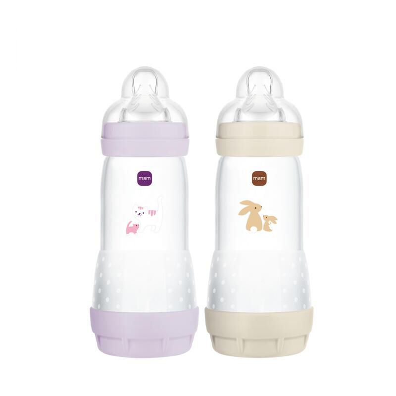 Lot de 2 Biberons Anti-colique 320ml Lilas Sable - mam