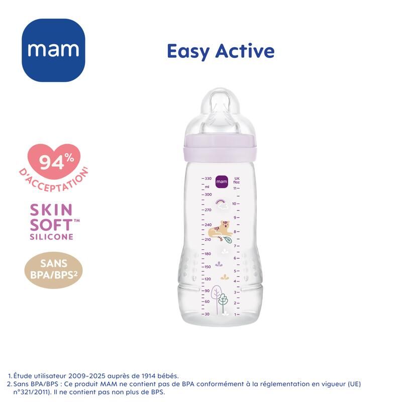 Biberon Easy Active 330ml Lilas - mam