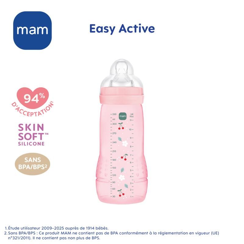 Biberon Easy Active 330ml Berry - mam