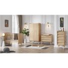 Chambre Trio Vintage Lit 60x120 Commode Armoire Bois Vox