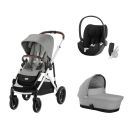 Poussette Trio Gazelle S Slv Nacelle Stone Grey Cloud T Sepia Black Cybex