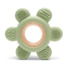 Anneau De Dentition Silicone Fleur + Hetre Vert