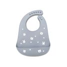 Bavoir Silicone Avec Recuperateur Gris