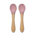 Cuilleres Silicones Manche Bambou X2 Rose