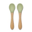 Cuilleres Silicones Manche Bambou X2 Vert