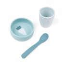 Coffret Premier Repas Silicone Bleu