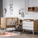 Chambre Duo Vintage Lit 60x120 Bois Commode Bois Blanc Vox